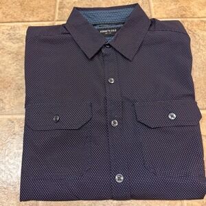 Kenneth Cole New York Mens Slim Fit Short Sleeve Button Up Shirt KN9F08GM4 S